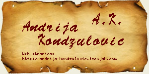 Andrija Kondžulović vizit kartica